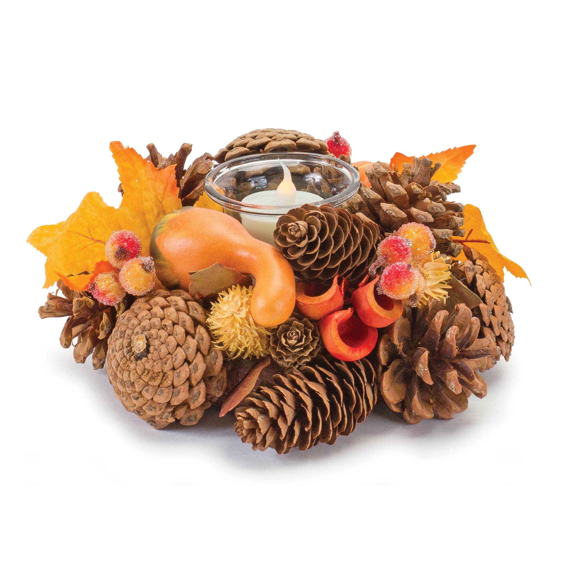 8.25" Mixed Pinecone Berry Votive Holders, 6ct.